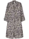 Forte Forte Patterned-jacquard Maxi Coat In Neutrals