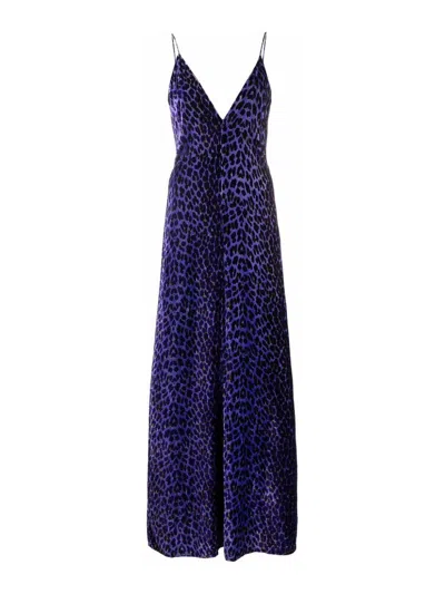 Forte Forte Leopard-print Maxi Dress In Blue