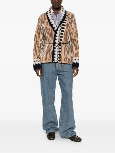 Forte Forte Oversized Leopard-print Intarsia-knit Cardigan In Brown
