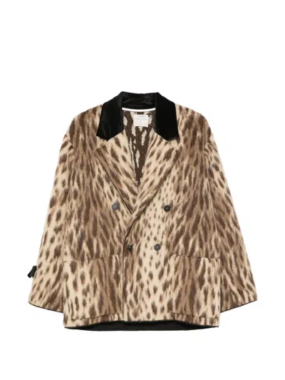 Forte Forte Leopard-print Double-breasted Coat In Animal Print