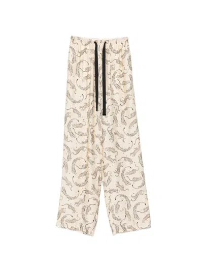 Forte Forte Leopard-print Drawstring Palazzo Pants In Neutral
