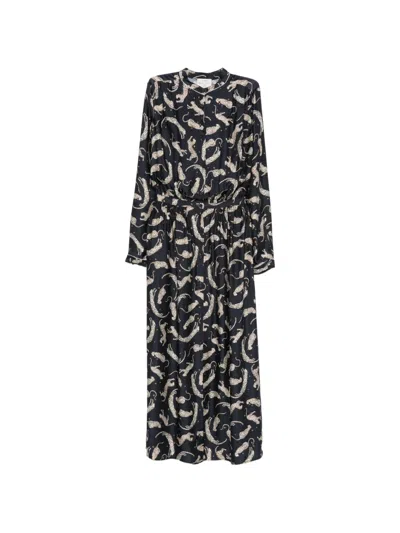 Forte Forte Midikleid Mit Leoparden-print In Blue