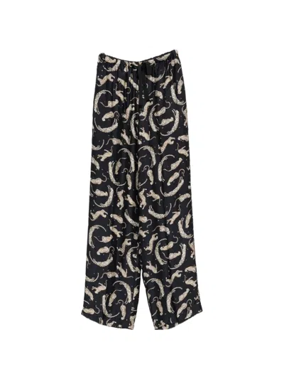 Forte Forte Leopard-print Pocket Trousers In Black