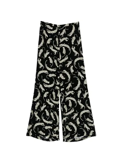 Forte Forte Leopard-print Velvet-effect Trousers In Multi