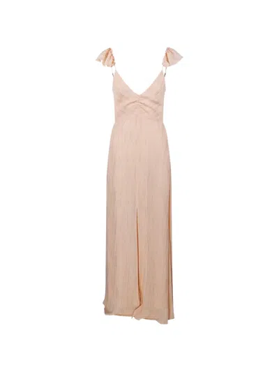 Forte Forte Les Fils D'argent Ruffled Maxi Dress In Pink