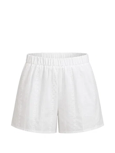 Forte Forte Les Fleurs Embroidered Shorts In White