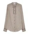 Forte Forte Les Petits Pois Shirt In Voile With Bow Detail
