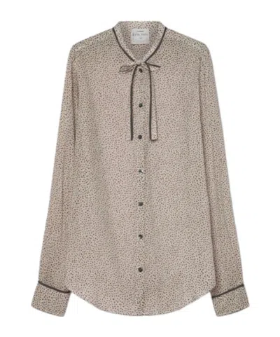 Forte Forte Les Petits Pois Shirt In Voile With Bow Detail