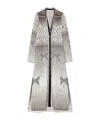 Forte Forte Textured Longline Coat Featuring Side Slits In Gray