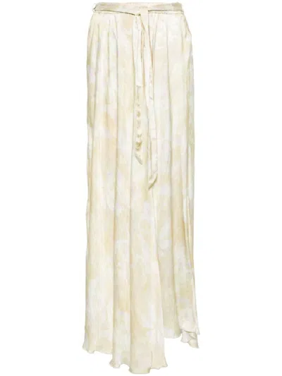 Forte Forte Light Beige Floral-print Maxi Skirt