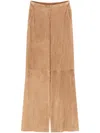Forte Forte Light Suede Wide-leg Trousers With High Waist And Seam Detailing In Brown