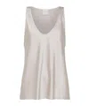 Forte Forte Lightweight Satin Tank Top In White