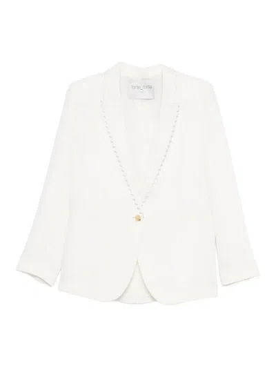 Forte Forte Lina Chic Towel Jacket With Cape Embroidery In White