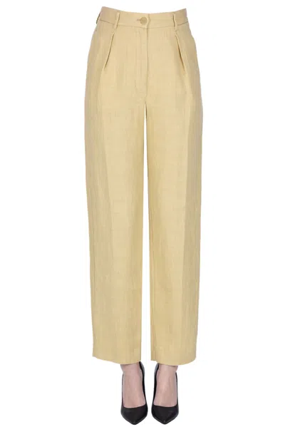 Forte Forte Lined Trousers With Darts In Camel