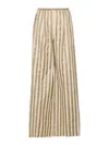 FORTE FORTE LINEN AND COTTON BLEND LUREX STRIPED PANTS