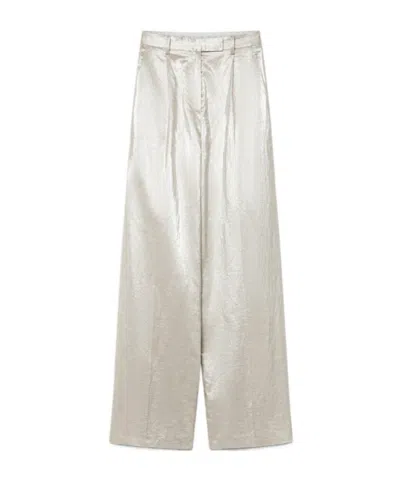 Forte Forte Linen And Lurex Highwaisted Trousers In White