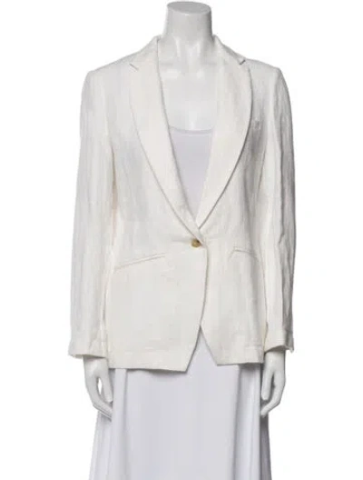 Pre-owned Forte Forte Linen Blazer In White