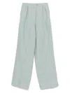 Forte Forte Linen Darted Trousers In Blue