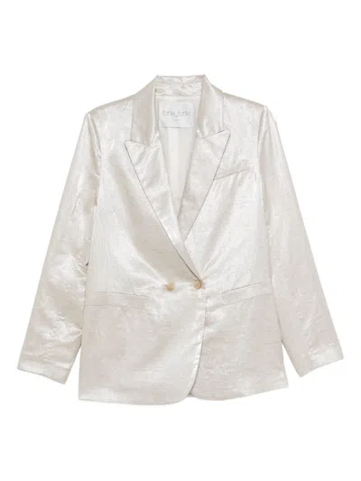 Forte Forte Linen Double-breasted Jacket In White