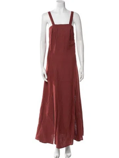 Pre-owned Forte Forte Linen Long Dress In Burgundy