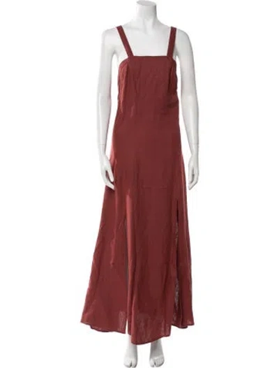 Pre-owned Forte Forte Linen Long Dress In Burgundy
