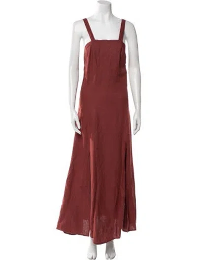 Pre-owned Forte Forte Linen Long Dress In Burgundy