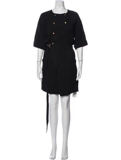 Pre-owned Forte Forte Linen Mini Dress In Black