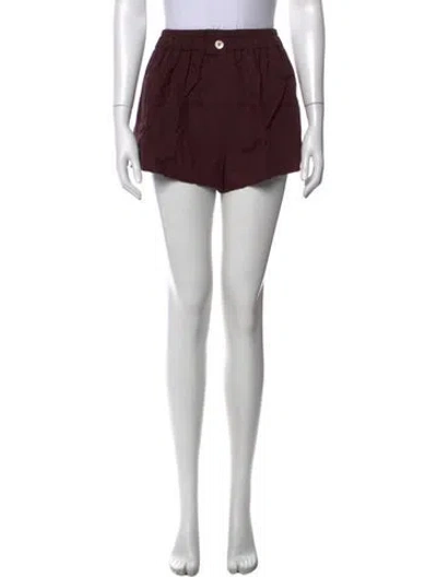Pre-owned Forte Forte Linen Mini Shorts In Burgundy