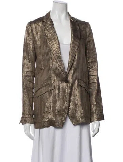 Pre-owned Forte Forte Linen Patterned Blazer In Gold