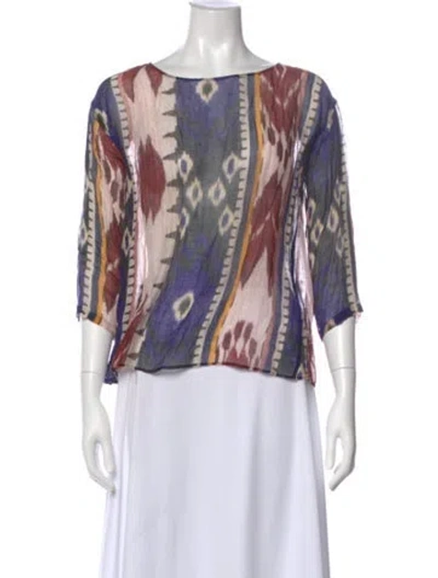 Pre-owned Forte Forte Linen Patterned Blouse In Neutral