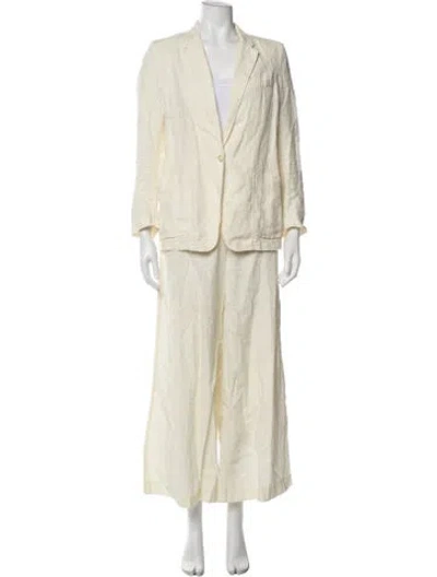Pre-owned Forte Forte Linen Patterned Pantsuit In Neutrals