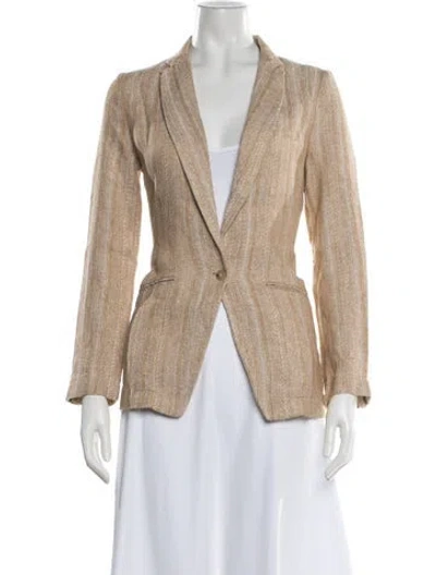 Pre-owned Forte Forte Linen Printed Blazer In Brown