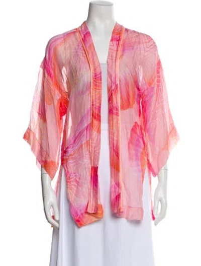 Pre-owned Forte Forte Linen Printed Jacket In Pink