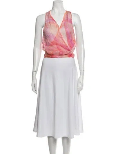 Pre-owned Forte Forte Linen Printed Top In Pink