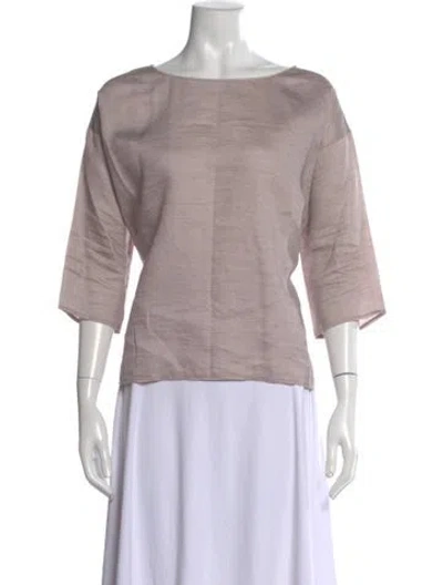 Pre-owned Forte Forte Linen Scoop Neck Top In Purple
