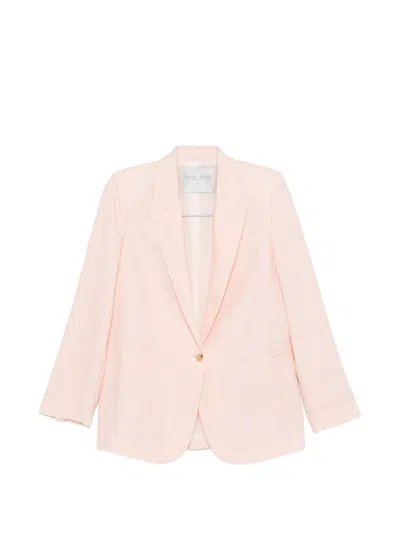 Forte Forte Linen Single-breasted Jacket In Pink