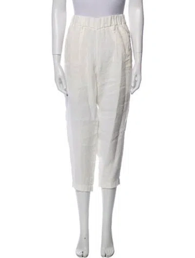Pre-owned Forte Forte Linen Skinny Leg Pants In White