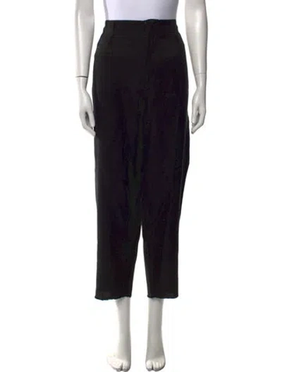 Pre-owned Forte Forte Linen Straight Leg Pants In Black