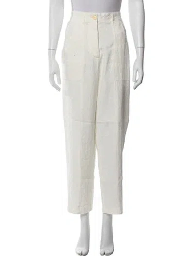 Pre-owned Forte Forte Linen Straight Leg Pants In Neutral