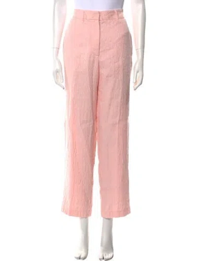 Pre-owned Forte Forte Linen Straight Leg Pants In Pink