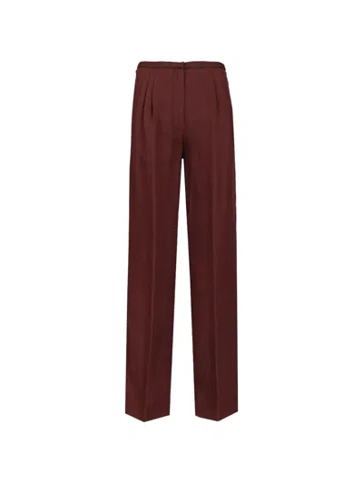Forte Forte Linen Straight-leg Trousers In Red