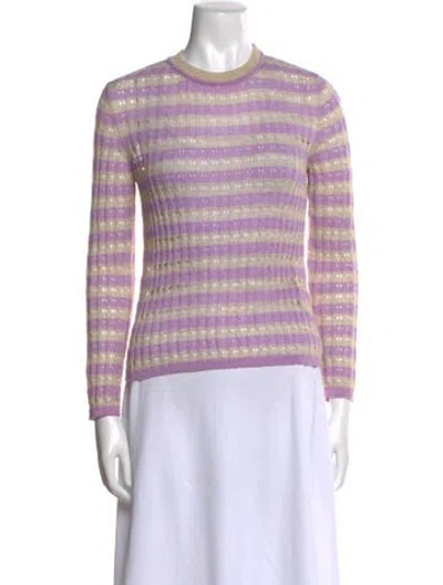 Pre-owned Forte Forte Linen Striped Sweater In Purple