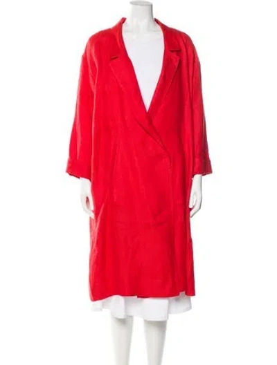 Pre-owned Forte Forte Linen Trench Coat In Orange