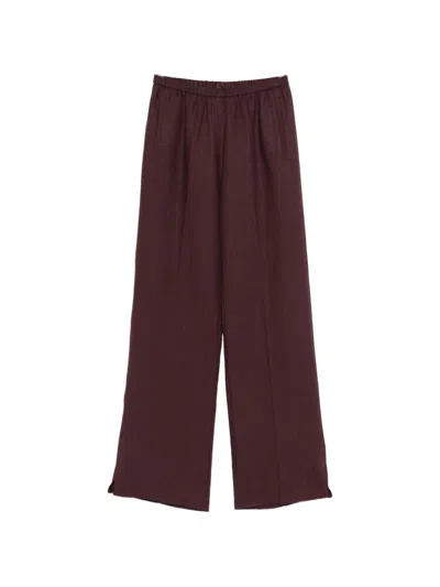 Forte Forte Linen Trousers In Brown