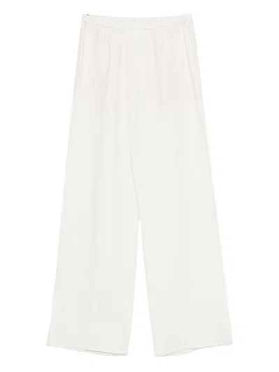 Forte Forte White Linen Trousers In Neutral