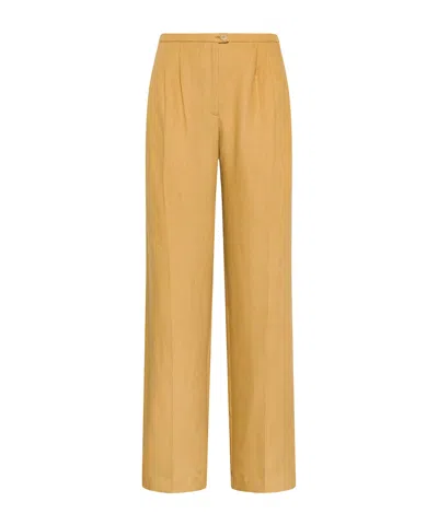 Forte Forte Linen Trousers With Pleats In Sgrano