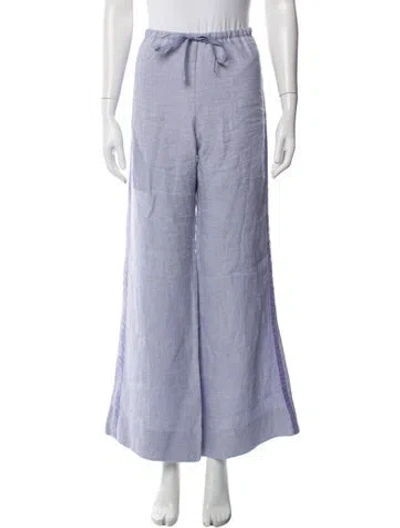 Pre-owned Forte Forte Linen Wide Leg Pants In Blue