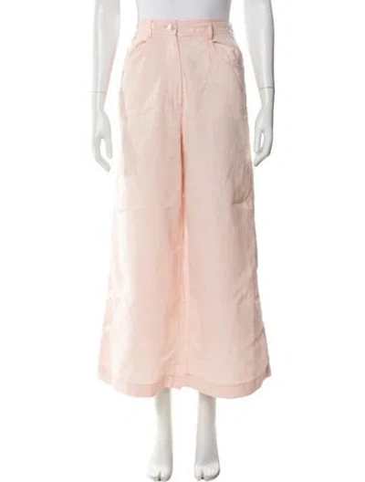 Pre-owned Forte Forte Linen Wide Leg Pants In Pink