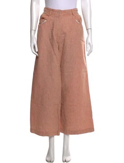 Pre-owned Forte Forte Linen Wide Leg Pants In Pink