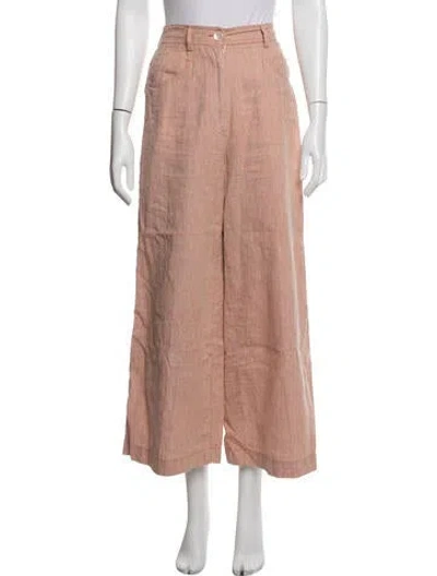 Pre-owned Forte Forte Linen Wide Leg Pants In Pink